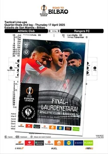 ATHLETIC Bilbao Spain v RANGERS Glasgow Scotland 2025 EL FAN 16 pg + OFFICIAL LU - Picture 1 of 2