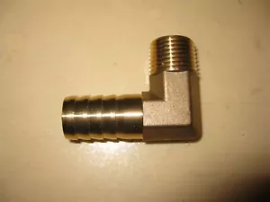 Joywayus Brass Hose Fittings 90 Degree Elbow 3/4" Barb to 1/2"NPT Male Water/Fue - Picture 1 of 3