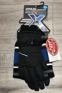 Zero Xposur Youth Boys S/M Hat & Gloves Set Thinsulate Gloves Clip Together - Picture 1 of 10