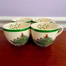 Set of Four Spode Holiday Christmas Tree Coffee Cups
