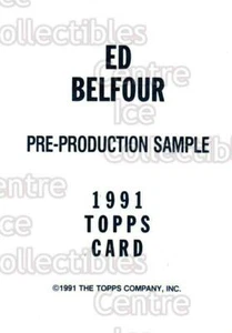 1991-92 Topps Promos #nno Ed Belfour - Picture 1 of 1