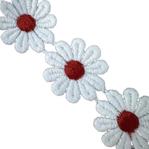 Embroidered Lace Trim 25mm Wide Embroidered Applique Decorating Lace Trims - Picture 1 of 18