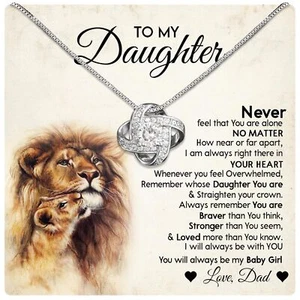 To My Daughter Necklace From Dad With Heartfelt Message & Elegant Box, Father... - Picture 1 of 6