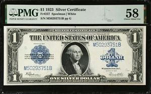 FR 237 1923 $1.00 SILVER CERTIFICATE PMG 58 CHOICE ABOUT UNCIRCULATED - Picture 1 of 2