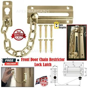 Steel FRONT DOOR CHAIN RESTRICTOR Lock Latch Slide Catch Extra Security Safety