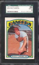 1972 TOPPS OPC O PEE CHEE BASEBALL 396 PAUL LINDBLAD SGC 8 NM-MINT TEXAS RANGERS