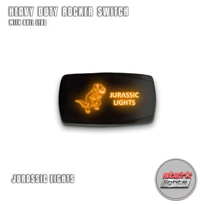 ORANGE HORIZONTAL LED Rocker Switch 5 Pin Light 20A 12V ON OFF- JURASSIC LIGHTS - Picture 1 of 6