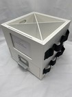 White Rotating Craft Storage W/Drawers, Compartments, Magnets + Photos