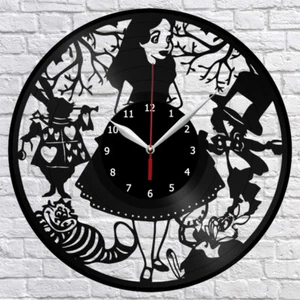 Horloge murale disque vinyle Alice au pays des merveilles décoration maison fan art cadeau 3669 - Photo 1/12