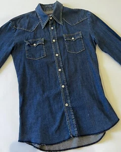 Diesel Women’s Blue Denim Jeans Shirt Blouse Top Small Italy - Picture 1 of 8