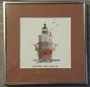 Six (6) Silver Framed Embroidered Light Houses of Maryland 1984 - Picture 1 of 13