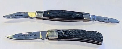 2005 💎WINCHESTER💎 BLACK MOTHER OF PEARL 2 POCKET KNIFE PAIR (ESTATE PRE-OWNED) - Image 1 of 4