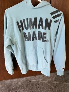 Sudadera con capucha para hombre hecha por el hombre verde azulado/negro talla: pequeña - Imagen 1 de 11