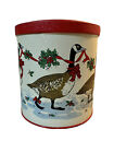 Vintage Potpourri Press Christmas Geese Ducks Ribbon Tin Jar Can 5.5"x 5" ~ USA