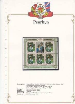Penrhyn Is. - International Year for the Disabled (3no MNH Sheets) 1981 (CV$6) - Image 1 of 3