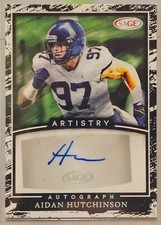 2022 Sage #A-AH AIDAN HUTCHINSON Artistry Auto Rookie Detroit Lions