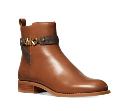 Michael Kors Farrah Flat Leather Bootie Color Luggage Size US 5 M - Image 1 of 4