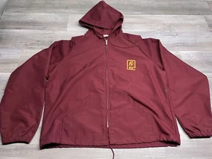 Vintage 80s USC Trojans Coach Jacket Hooded Zip Up Mens Sz XL Admiral Sportswear - Picture 1 of 9