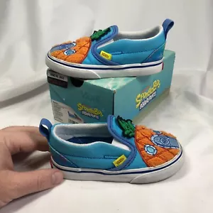 Spongebob SquarePants VANS Slipon - Pineapple - With Box - Toddler Size 8 - Picture 1 of 12