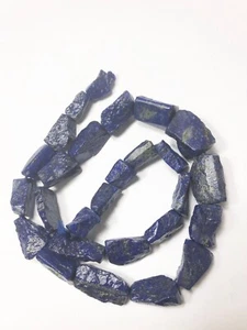 16.5''Natural Blue hammer cut nugget Lazuli Lazulite with Gold Pyrite L544 - Picture 1 of 8