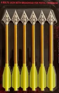 6 pernos de aluminio macizo 6,5" con cabezales anchos para ballesta pistola - Imagen 1 de 2
