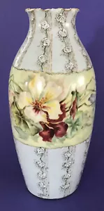 ROSENTHAL ART NOUVEAU Jugendstil Antique Porcelain ANEMONE Flower VASE 1890s 9+" - Picture 1 of 7