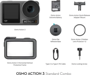 DJI OSMO ACTION 3 ACTION CAMERA BUNDLE, BOXED W/ ACCESSORIES, CASES, PROTECTORS - Picture 1 of 5