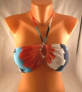 Top de bikini High Dive Sand Another Thing talla mediana corbata geométrica alrededor del cuello - Imagen 1 de 4