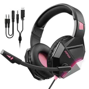 MPOW EG10 Pink Gaming Headset Mikrofon USB Surround Sound Kopfhörer für PS4 PC Xbox - Bild 1 von 5