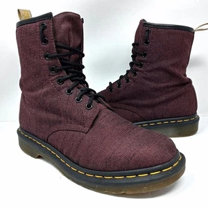Botas de combate Dr. Martens para mujer EE. UU. 9 / REINO UNIDO 7 veganas Castel borgoña 8 ojales - Imagen 1 de 12