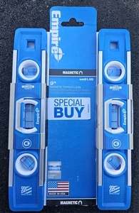 Empire  9" Magnetic Torpedo Level Pack Of 2 Levels,  Blue  EM81.9G, New - Picture 1 of 10
