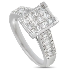 Anillo de diamantes de oro blanco de 14 quilates de 1,00 quilates - Imagen 1 de 3