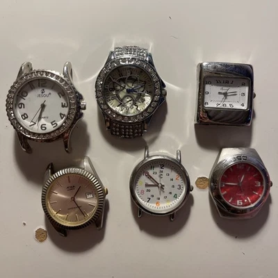 Lot Of 6 Various UNTESTED Watch Faces Only, No Bands For Parts Or Repair - Image 1 of 2