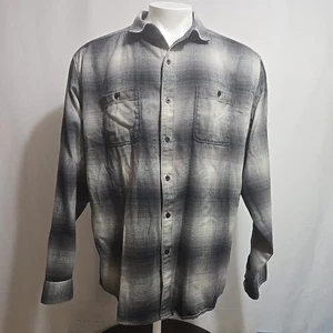 Kuhl The Law Flannel Shirt Mens Size 2XL XXL Long Sleeve Grey Plaid Hiking Dad - Picture 1 of 11