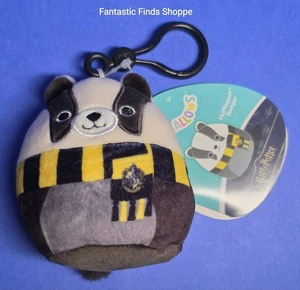 Squishmallows Harry Potter Hufflepuff Badger Clip-On 3" NWT Hogwart House Scarf - Picture 1 of 1