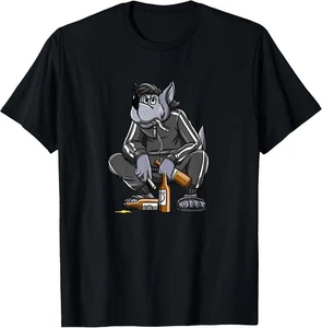 MIGLIORE! T-shirt russa Gopnik russa squat nu pogodi lupo russo taglia S-3XL - Foto 1 di 3