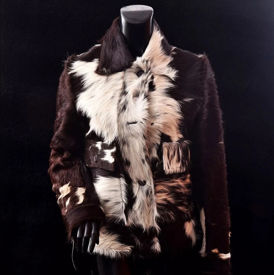 Chaqueta de piel de vaca real para mujer Abrigo de piel de vaca Foto 1 de 4