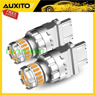 Auto Super Brilhante 3457 LED 3157 Pisca-pisca Lâmpada Amarela Âmbar Conjunto 1~10 - Imagem 1 de 4