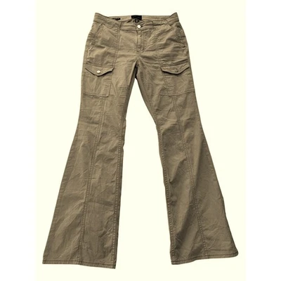 WHITE HOUSE BLACK MARKET Hi Rise Skinny Flare Pants Khaki Size 10 Cargo Pockets - Image 1 of 4