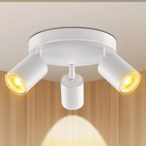 3 Ceiling Spot Lights for Indoor LED White Track Lighting Fixtures Ceiling Ro... - Picture 1 of 7