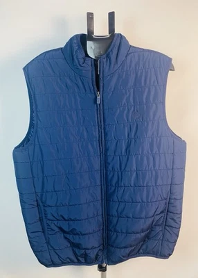 Chaps мужской пуховик жилет XL синий выстеганная молния спереди без рукавов куртка верхняя одежда - Изображение 1 из 4