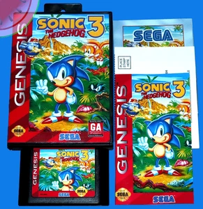 TESTATO Sega GENESIS autentico SONIC THE HEDGEHOG 3 completo di scatola NUOVO manuale - Foto 1 di 16