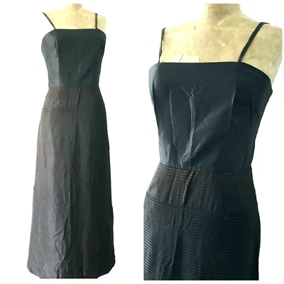 Vestido Pin Up Negro Sin Mangas Talla Pequeña Midi Cóctel Fiesta Vintage Años 50 Foto 1 de 4