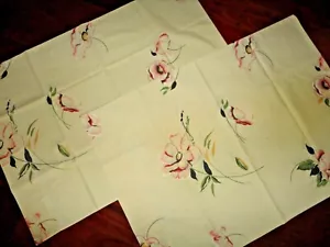 VINTAGE UTICA FLORAL STRIPE PINK BLACK GREEN BURGUNDY (2) STANDARD PILLOWCASES - Picture 1 of 6