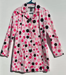 Blazer para mujer Silkland rosa y negro lunares años 60 hippie talla 6 100 % algodón - Imagen 1 de 14