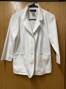 Baby Phat Women's White Button Up Lab Clinical Coat ~ Size Small ~ with pockets - Picture 1 of 8