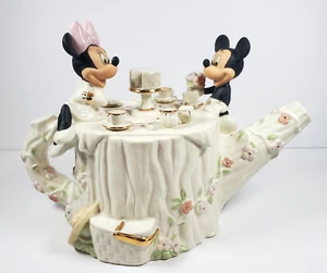 Lenox Disney Minnie & Mickey Mouse Teapot RARE Woodland Tea Party 24K Gold Trim - Picture 1 of 11