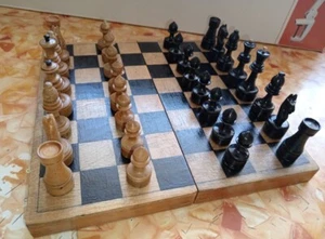 Antique Soviet Chess OLD USSR Wood - Picture 1 of 2