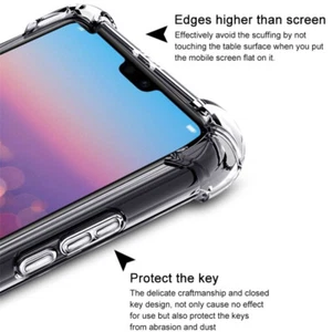 For Huawei Mate 20 Lite P30 Pro Y9 2018 Clear Shockproof Soft Rubber Cover Case - Picture 1 of 22