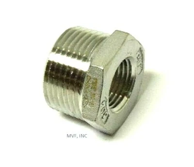 1" X 3/4" 150# Cast Threaded (NPT) Hex Bushing 304 Stainless Steel SS12060541 - Image 1 of 4
